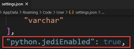 Python pipenv - python.jediEnabled True