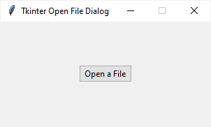 Tkinter Open File Dialog