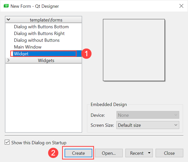 Qt Designer - Create a Widget