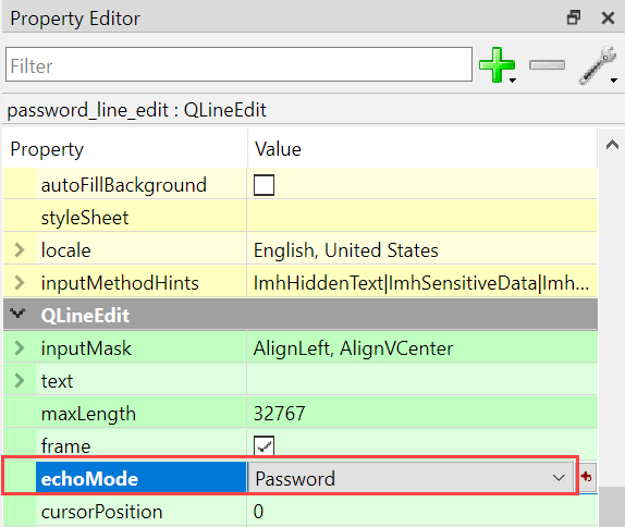 Qt Designer - Password field