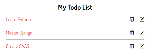 django todo list - DeleteView example